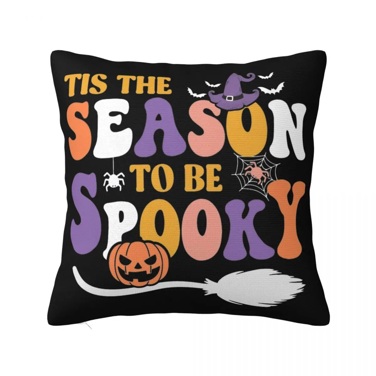 

Halloween Decorative Pillowcases Pumpkin Cute Groovy Tis The Season To Be Spooky Throw Pillow Cover Zipper Multi Size Wholesale