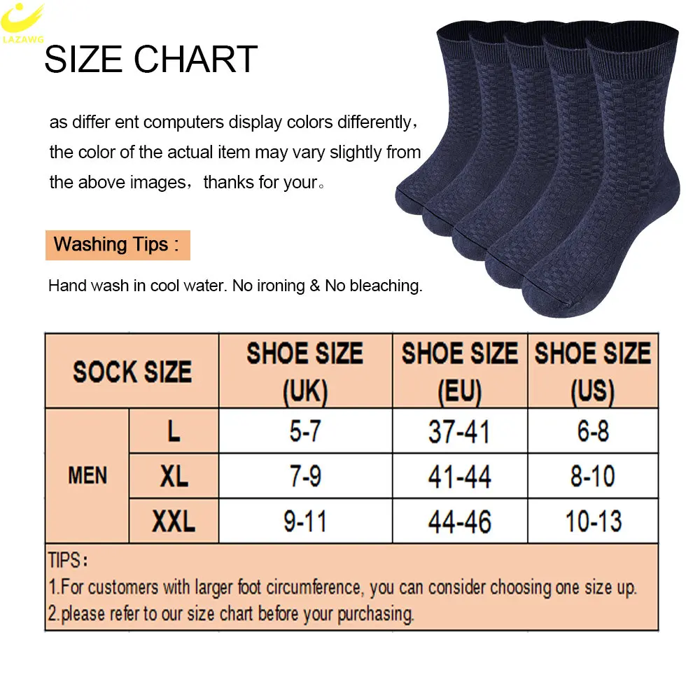 LAZAWG 5Pairs/lot Men's Cotton Socks New Style Winter for Male Socks Black Business Cotton Athletic Crew Socks Soft Breathable