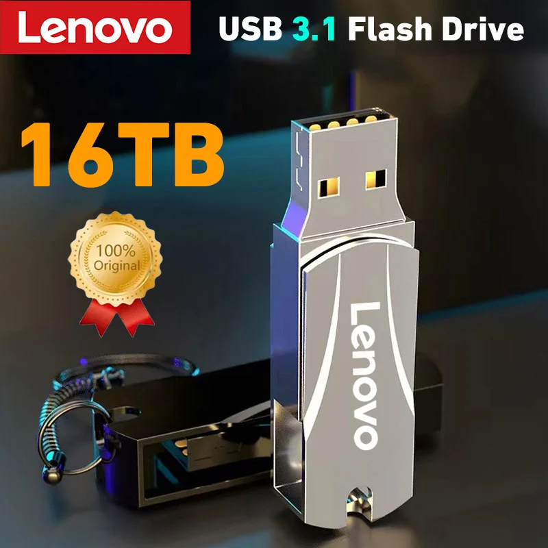 Lenovo Metal Drive Usb 3.1 High Speed 16TB 8TB File Transfer Usb Disk Flash Ultra Large Capacity Waterproof Mechanical Style