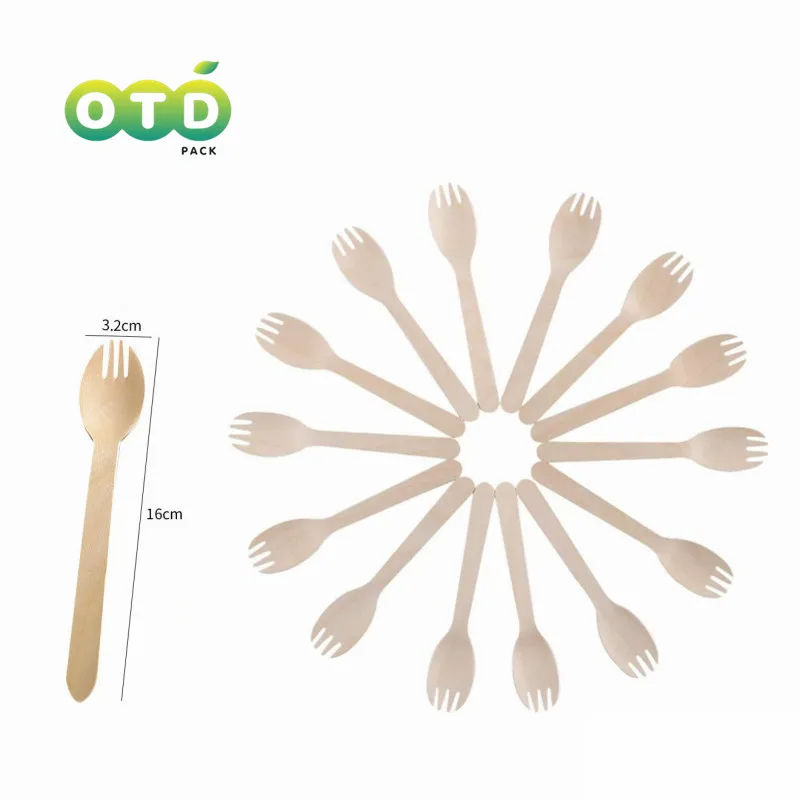 WOODEN SPORKS 16CM