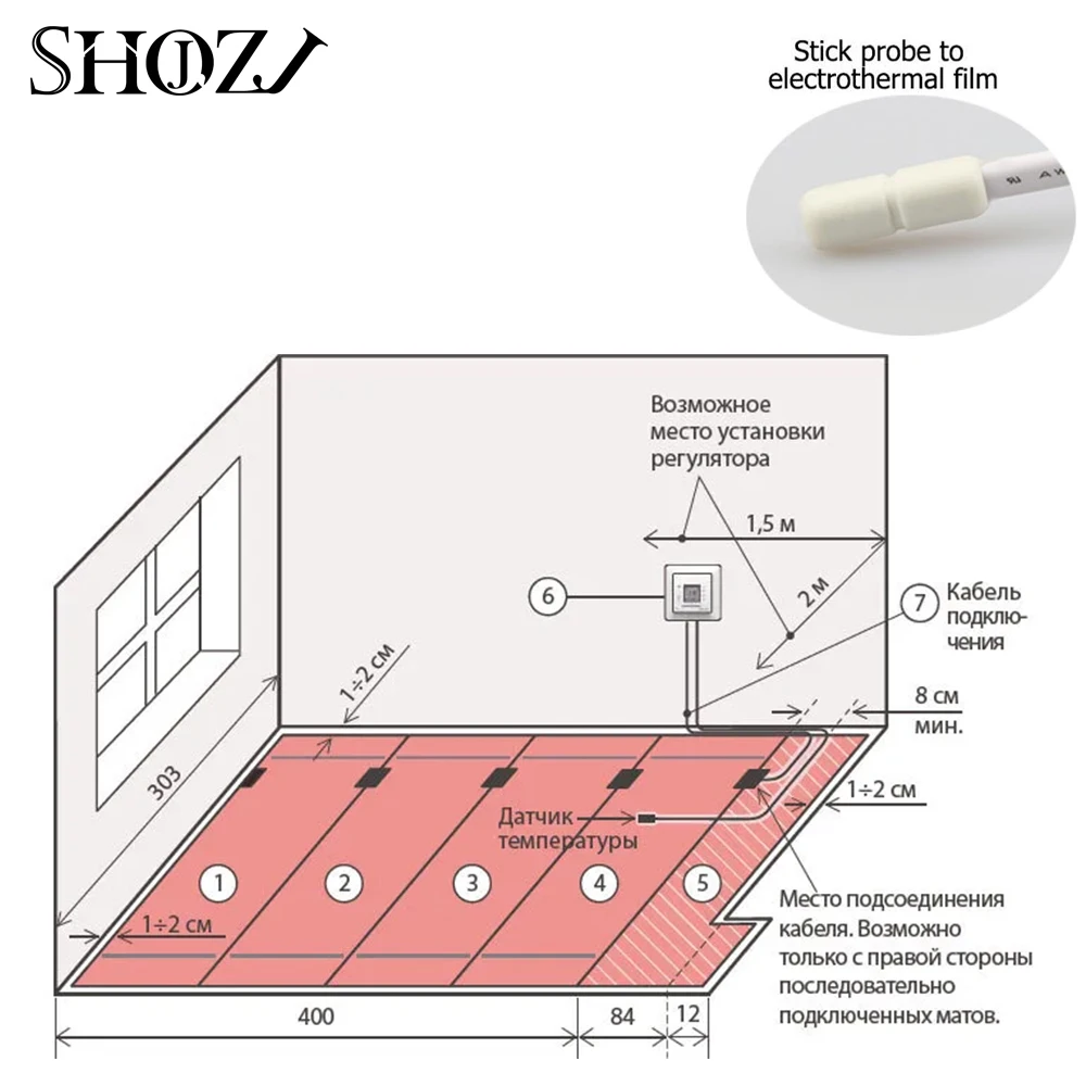 10K 3950 300V Cable Ground Waterproof Sensor Probe for Floor Heating System Thermostat Temperature Detection images - 6