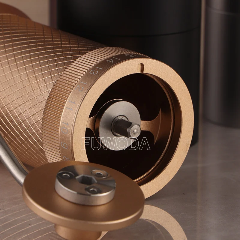 49MM Portable Small Coffee Bean Grinder Mill Adjustable Titanium Flat Burr Espresso Coffee Grinder Milling Tool Ghost Teeth 5