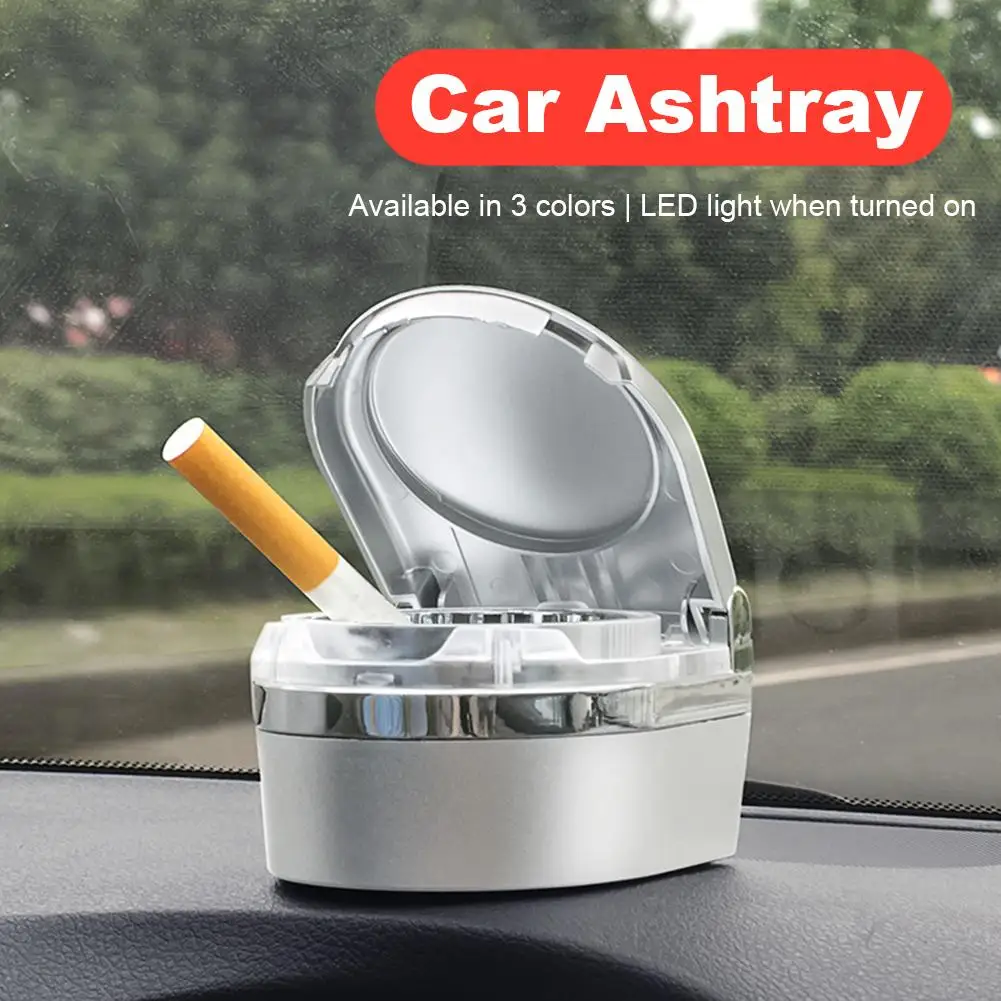 블루 LED 라이트가 있는 차량용 재떨이, 자동차 시가 라이터 홀더, 트럭 SUV 차량 내부 액세서리용 냄새 제거기