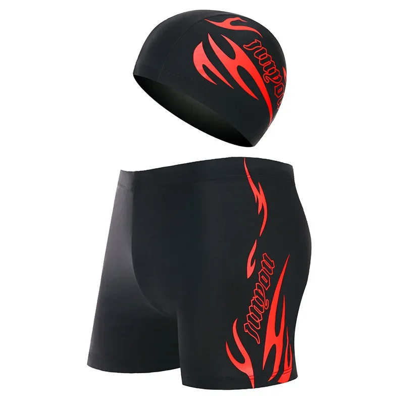 Fashionable Men's Swimming Cap Single Piece Printed Comfortable Elastic Fabric Outdoor Sports Cap