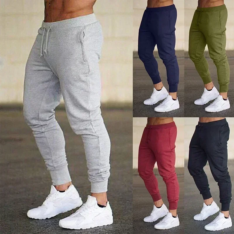 

New Joggers Running Sweatpants Trouser Bodybuilding Fit Cotton Slim Trackpants Jogging Sport Men Pants