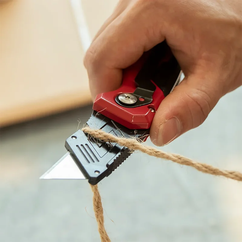 Folding Utility Knife Replaceable Utility Knife For Cable Cartons Carboard Boxes Cutter Handle Blades Outdoor Tool