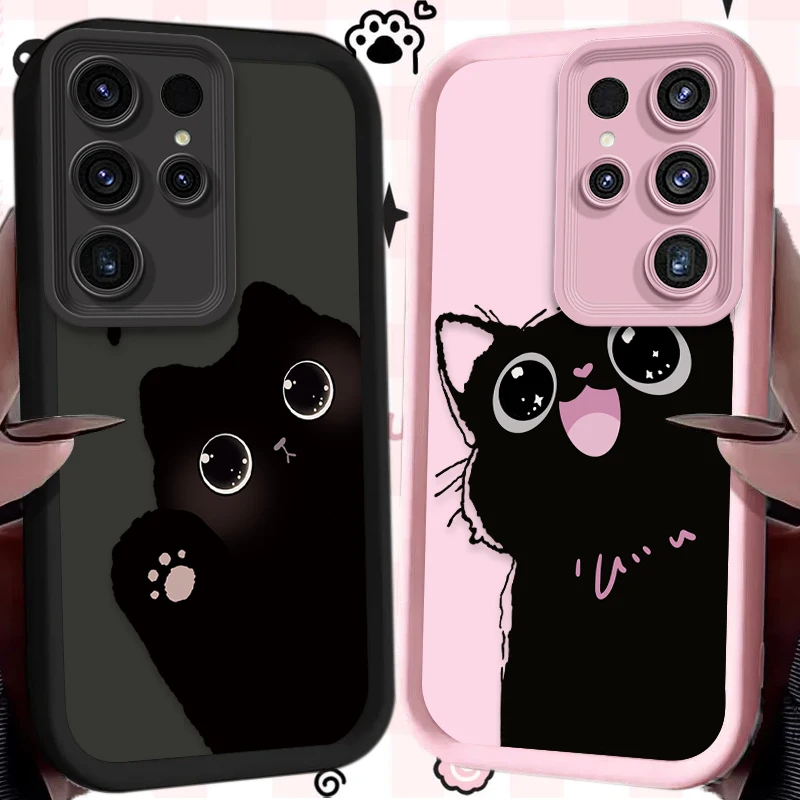 Cartoon Black Cat Soft Phone Case - Stylish & Protective Cover