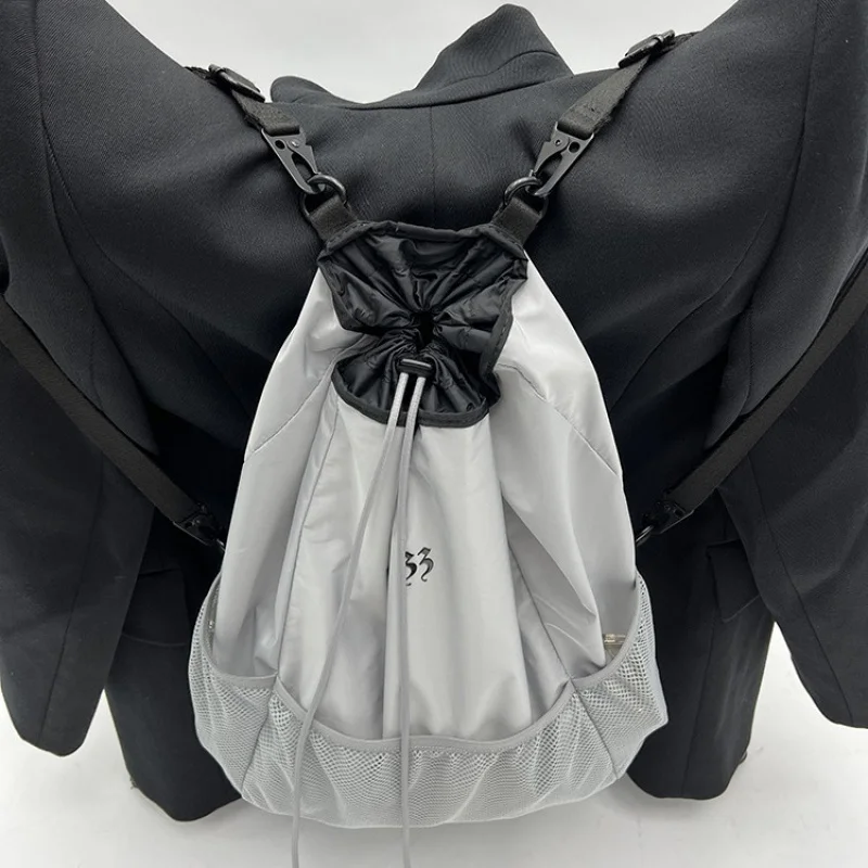 Offset Printing Space Gray Nylon Lightweight Large Capacity Original Women'S Bag Niche Trend Mesh