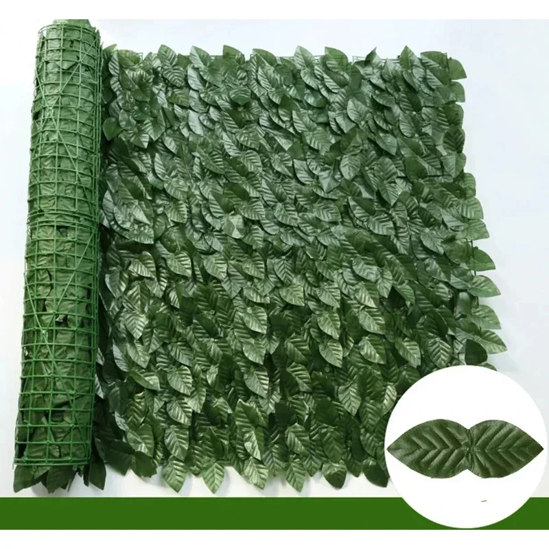 Artificial Hedge Fence Ivy Hedge Green Leaf Fence Panels Faux Privacy Fence Screen for Home Outdoor Garden Balcony Decoration 1X3m