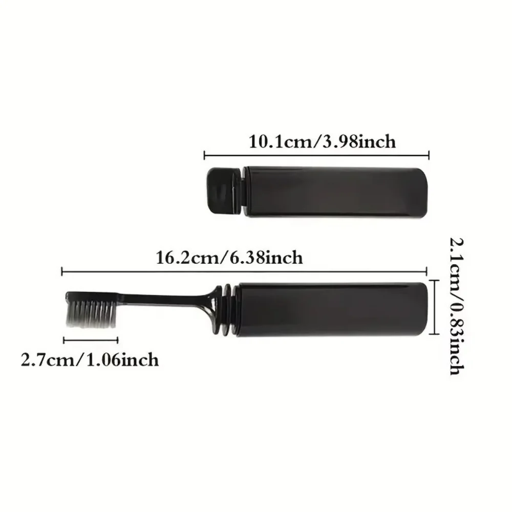 Portable Compact Charcoal Folding Toothbrush - Perfect for TravelCamping, and Hiking - Easy to Take and Efficient Teethbrush