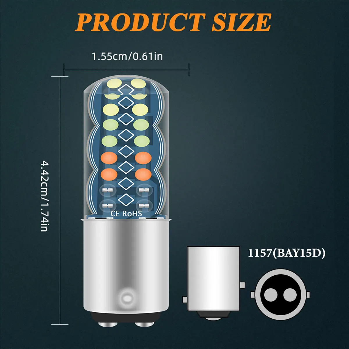 1157 RGB  극ũ LED , ڵ   ,  ̵ Ŀ , BAY15D P21/5W, 12V 6000K