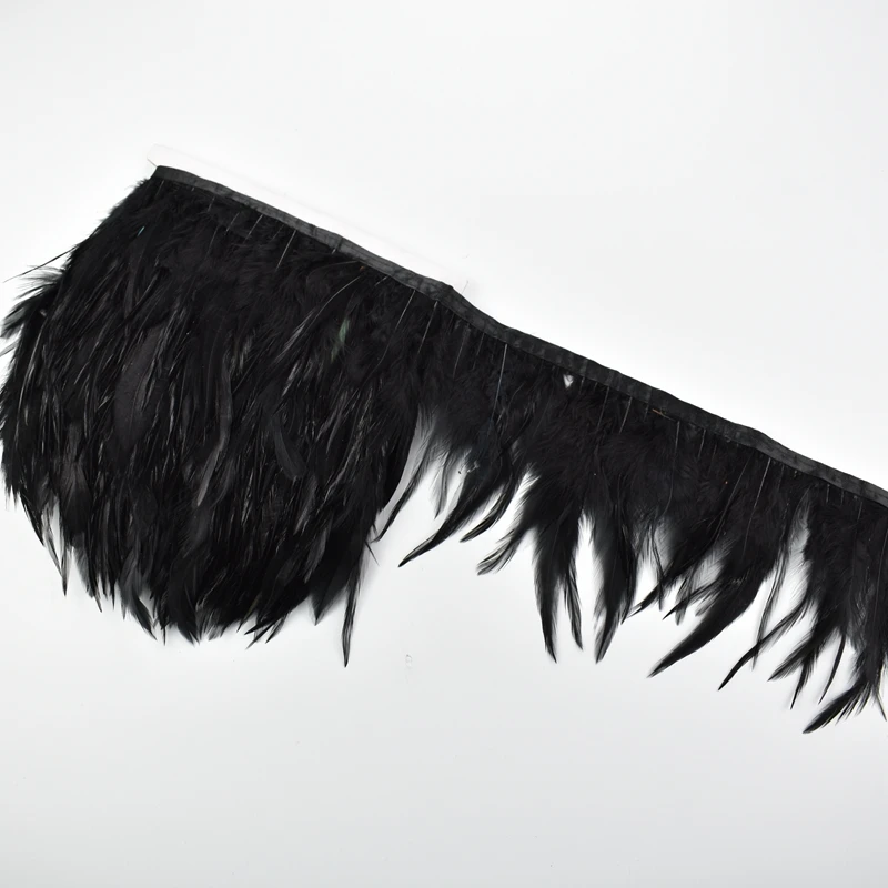 1 metri sella piume di fagiano frangia per vestiti nastro 12-15CM nastro gallo piuma Trim nappa decorazione passamaneria per cucire - immagine 4