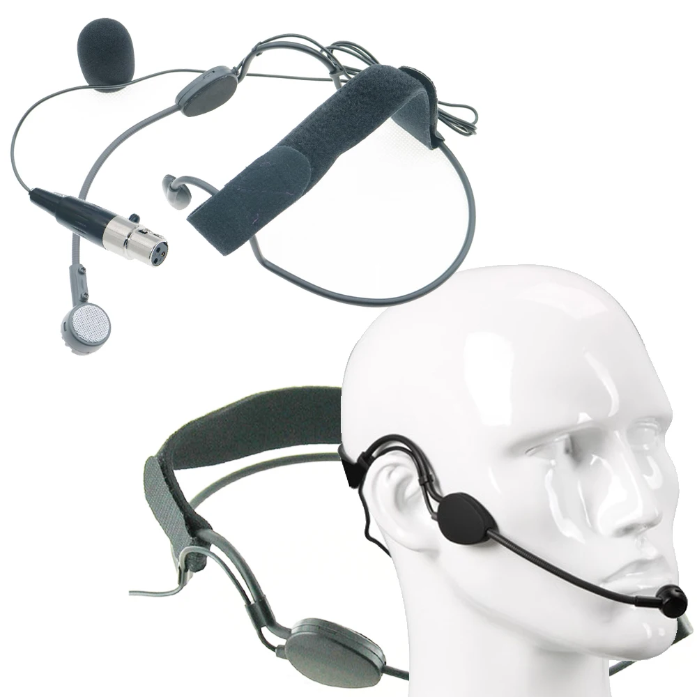 

Black ME3 Big Cardioid Dynamic Headwear Microphone with Mini XLR 3Pin TA3F For Wireless BeltPack Transmitter Headset HeadMic