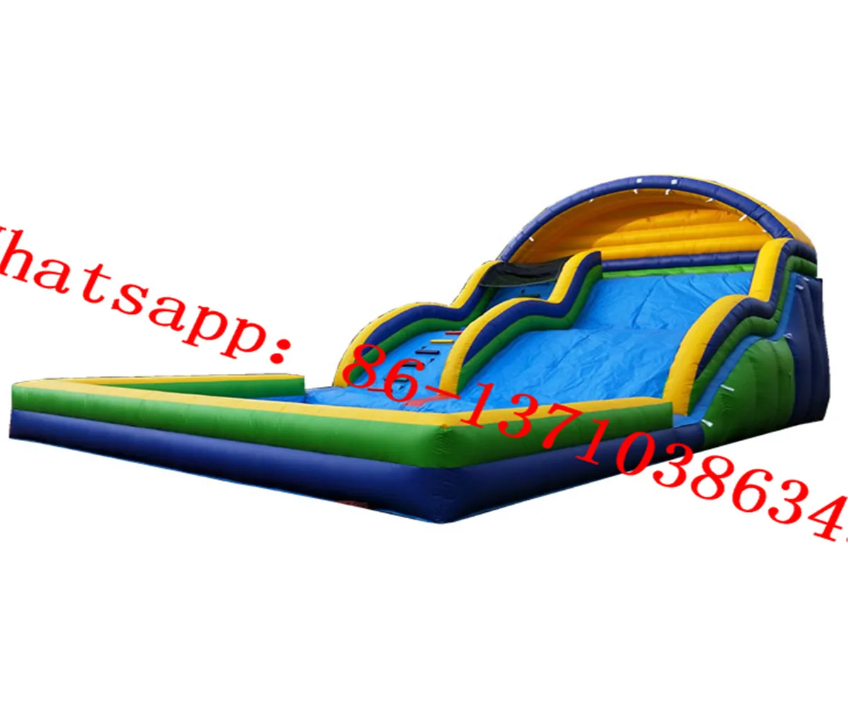 

Commercial use coconut tree single lane children's inflatable pool slide