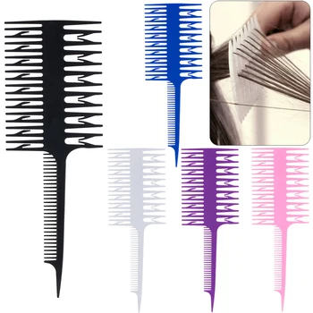 1Pc Tintura Dei Capelli Evidenziare Spazzola Pesce Dente Ampiamente Zona Rat Tai Pettine Dei Capelli Barbiere Professionale Parrucchiere Strumento Per Lo Styling Dei Capelli 1