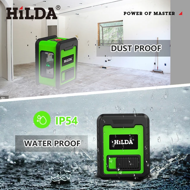 HILDA Laser Level Meter 2-Lines Cross Green Level Laser Horizontal & Vertical Nivel Laser Self-Leveling лазерный уровень 6
