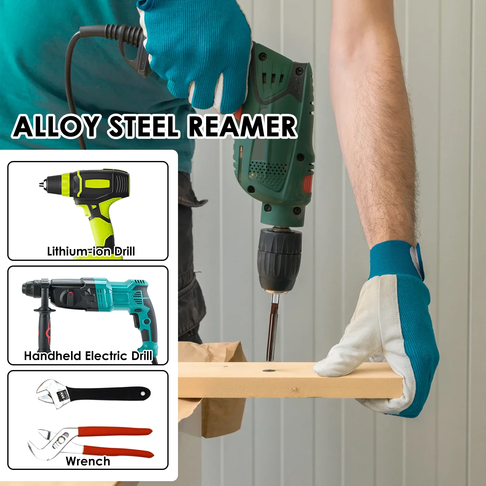 11Pcs Hand Reamer Set Alloy Steel Reamer Tool H8 Accuracy Straight Shank Milling Cutter Tool Hand Milling Cutter Tool Reusable