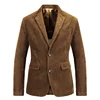New Corduroy Men Blazers Luxury Casual Slim Suit Jacket Business Social Office Dress Coat Streetwear Men Solid Color Clothing