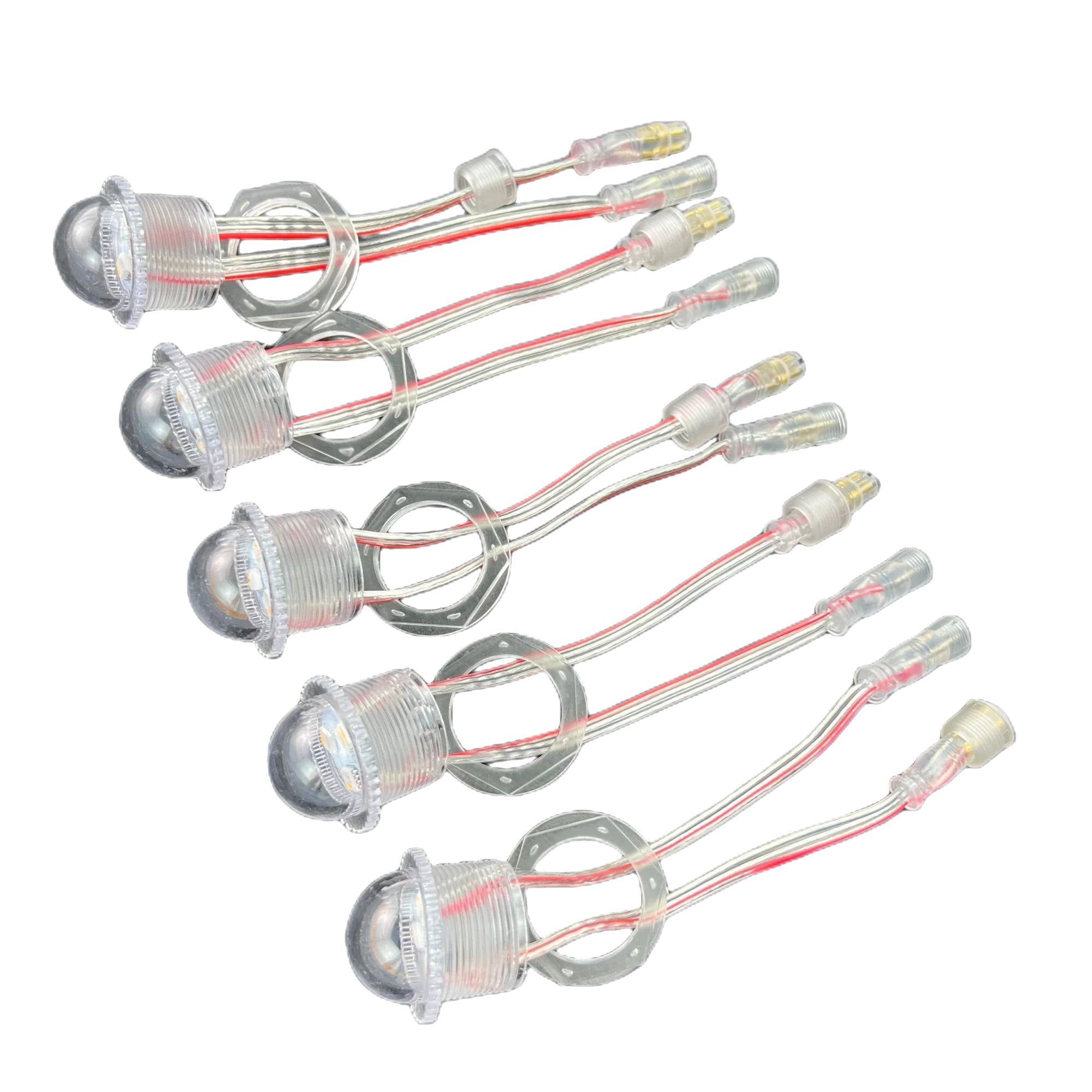 26mm DC12V UCS2904-RGBW(3000K) IC 주소 지정 가능 풀 컬러 놀이 공원 LED 픽셀 0.9W(3 RGBW LED) IP67 밀키 커버