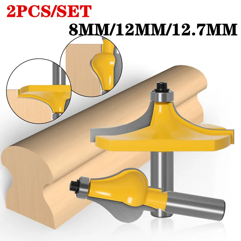2Pcs8mm12mm127mmShankBeadedThumbnailHandrailWoodRouterBit