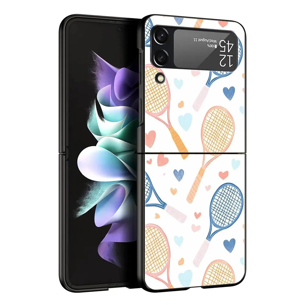 Elegant Black Tennis-Inspired Foldable Phone Case - Durable Hard Shell Cover