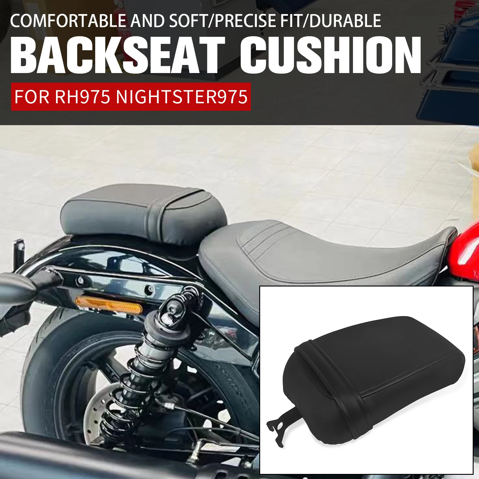 

Подушка для заднего крыла пассажирского сиденья, совместимая с Harley Nightster 975 RH 975 RH975 2022 2023, подушка для заднего сиденья из мягкой кожи