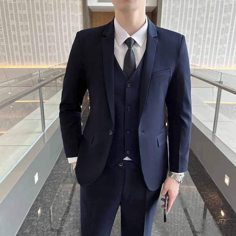 B198-Men's suits groomsmen suits British style Korean style slim fit business suits