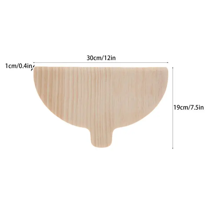 Wood Pizza Peel Semi-Circular Pizza Board Set of 2 Paddle Bread Baking Peel for Ovens Transferring Spatula
