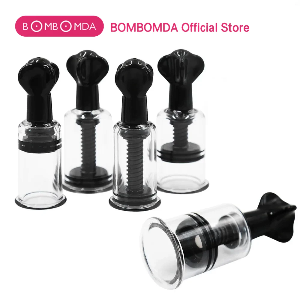Breast Nipple Sucker Of 4 Sizes Sexy Breast Massage Clip Enhancement Vacuum Pump Sucker Enlarger Vibrating Sex Adults Toy