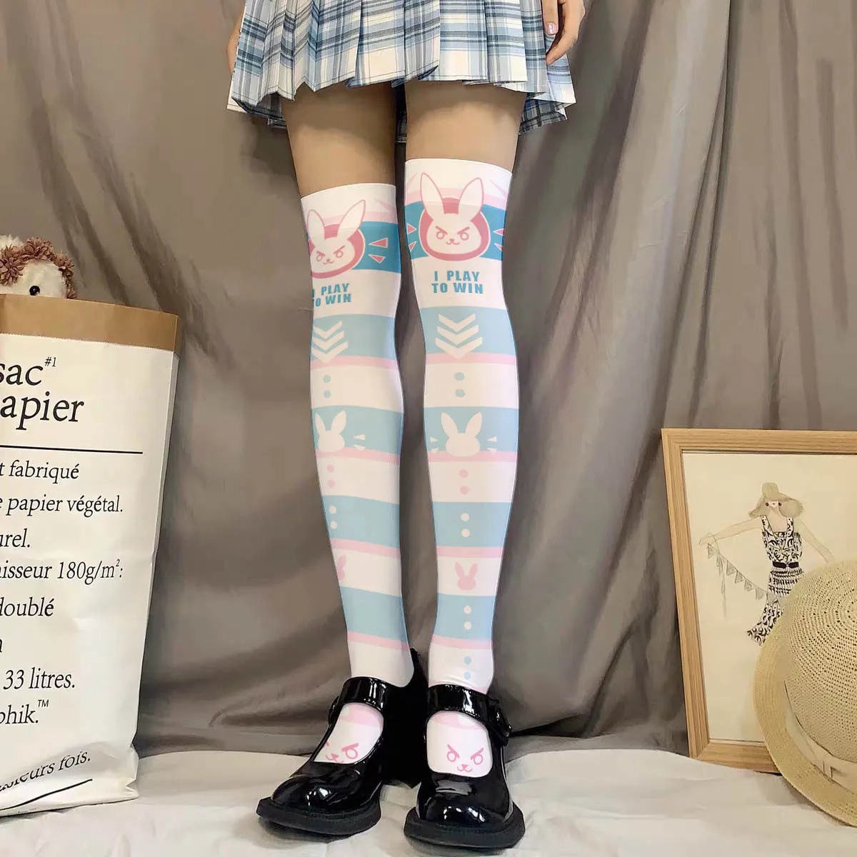 Game Dva Cosplay Socks for Women cosplay costume
