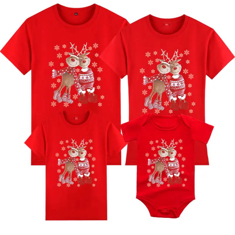 thumbnail image 1 of Ropa navideña a juego para toda la familia, divertida camiseta con estampado de letras para adultos y niños, mameluco para bebé, ropa para madre, padre, hija e hijo, 1 of 5