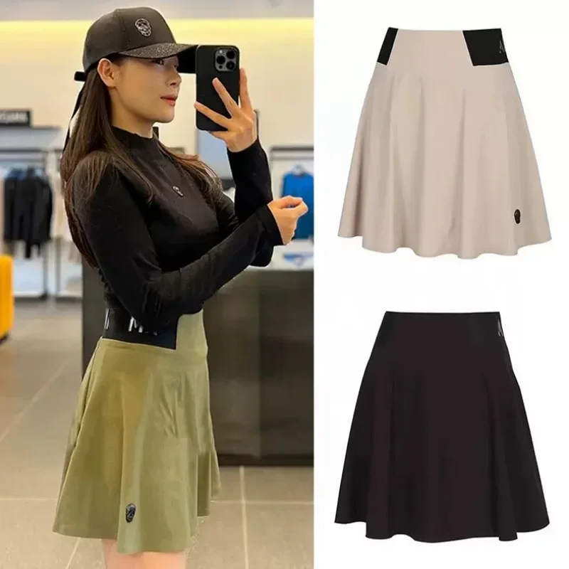 new-spring-summer-korean-golf-clothes-women's-fashion-casual-sports-umbrella-skirt-anti-walk-light-slimming-skirt