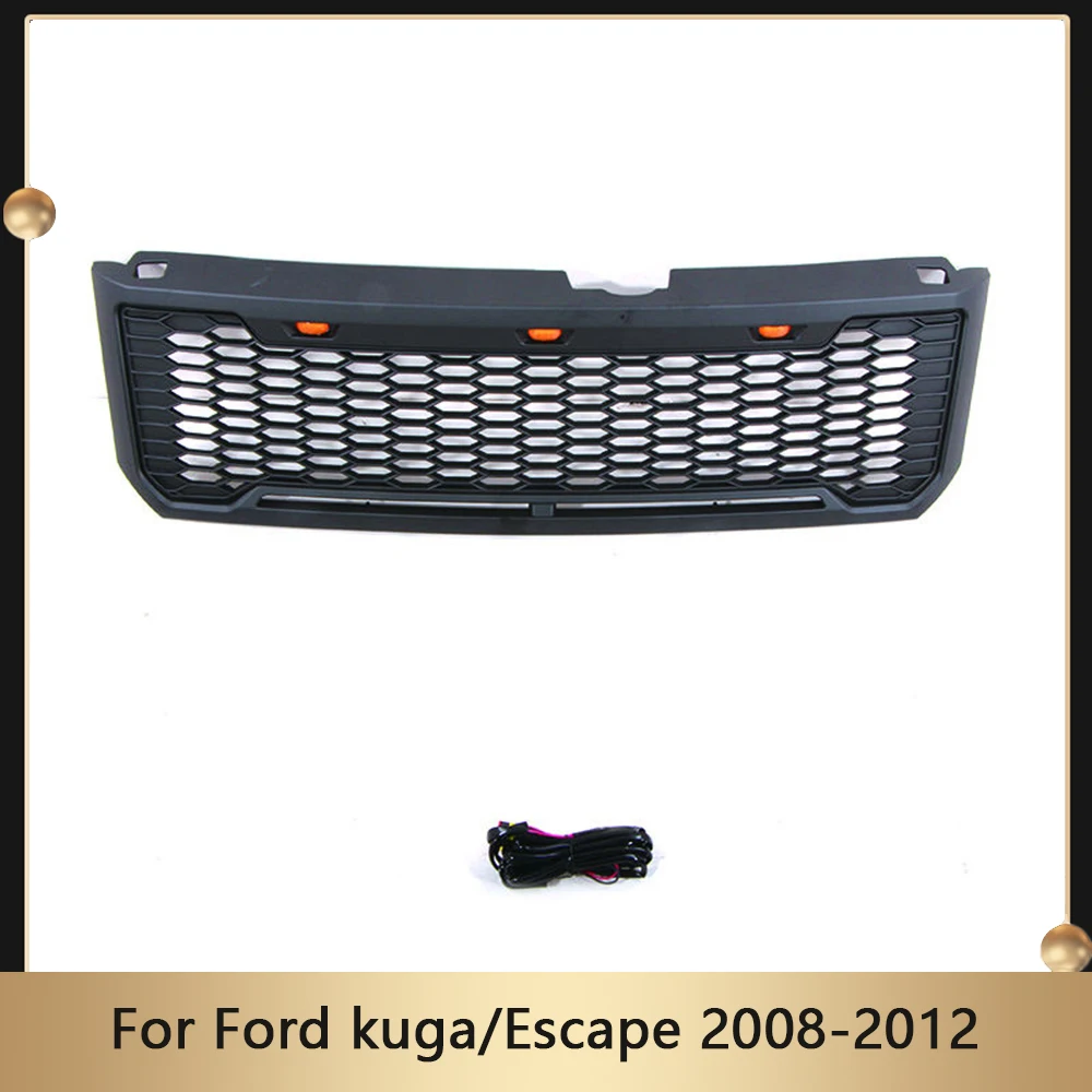 

Front Bumper Grill Honeycomb Mesh Grills Fit For Ford Kuga /Escape 2008-2012 Replacement Racing Grille Upper Grid With Letter