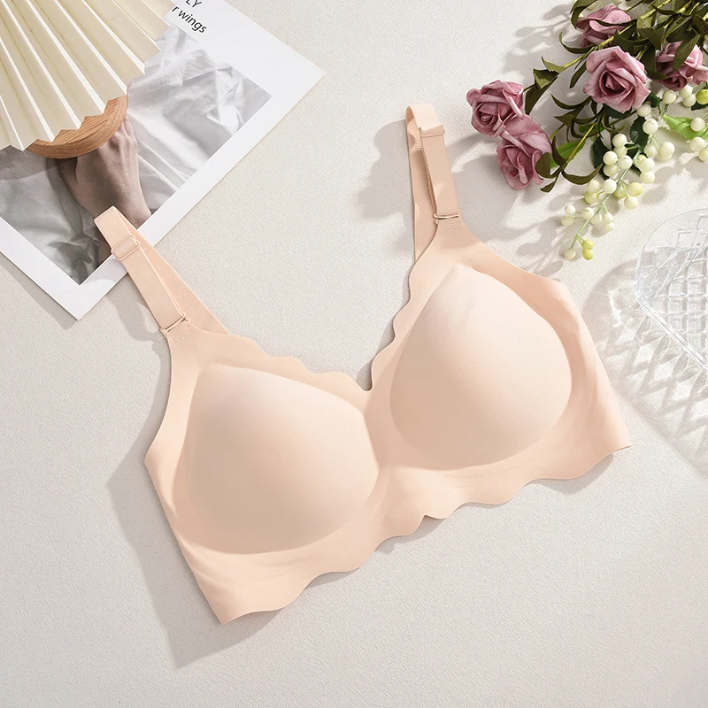 1Pc Sexy Women's Push Up Soft Bra Removable Padded Non Wired Bra Comfort Seamless Full Coverage Everyday Bra Underwear For Women