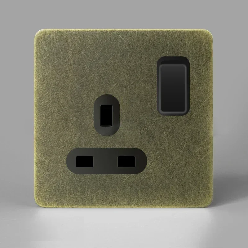 Stainless Steel Bronze Pattern Toggle Switch Painel de Parede Brass Lever Vintage Destaque Reino Unido Personalidade