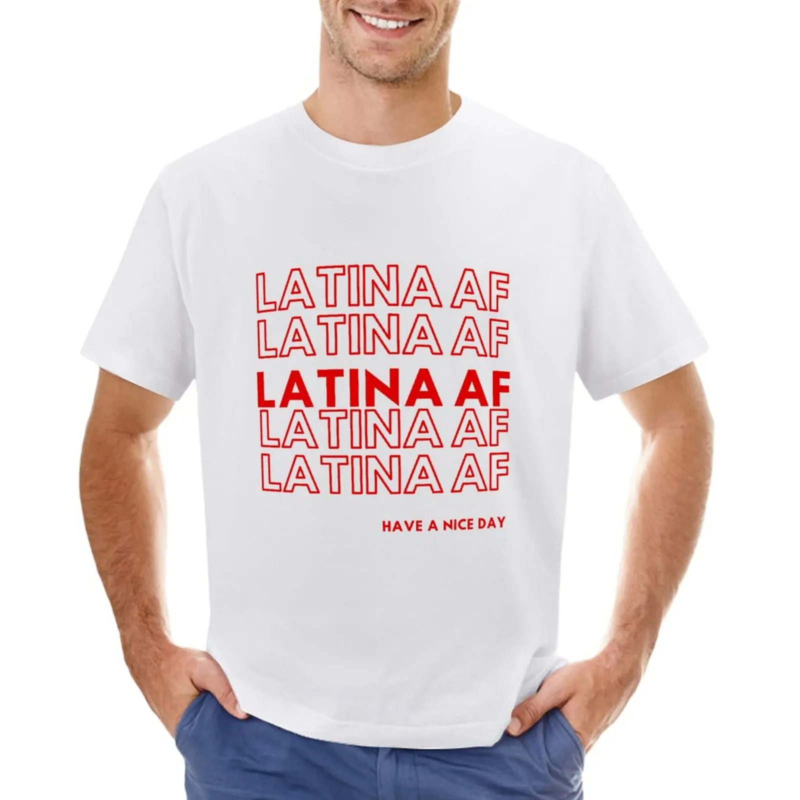 

Latina AF T-Shirt summer clothes plus size tops quick-drying Men's clothing