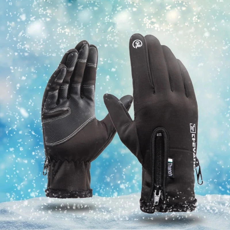 Winter Men Women Plus Velvet Warm Windproof Touch Screen Skiing Mitten Outdoor Sport Fitness Non-slip Bike Cycling Glove C57