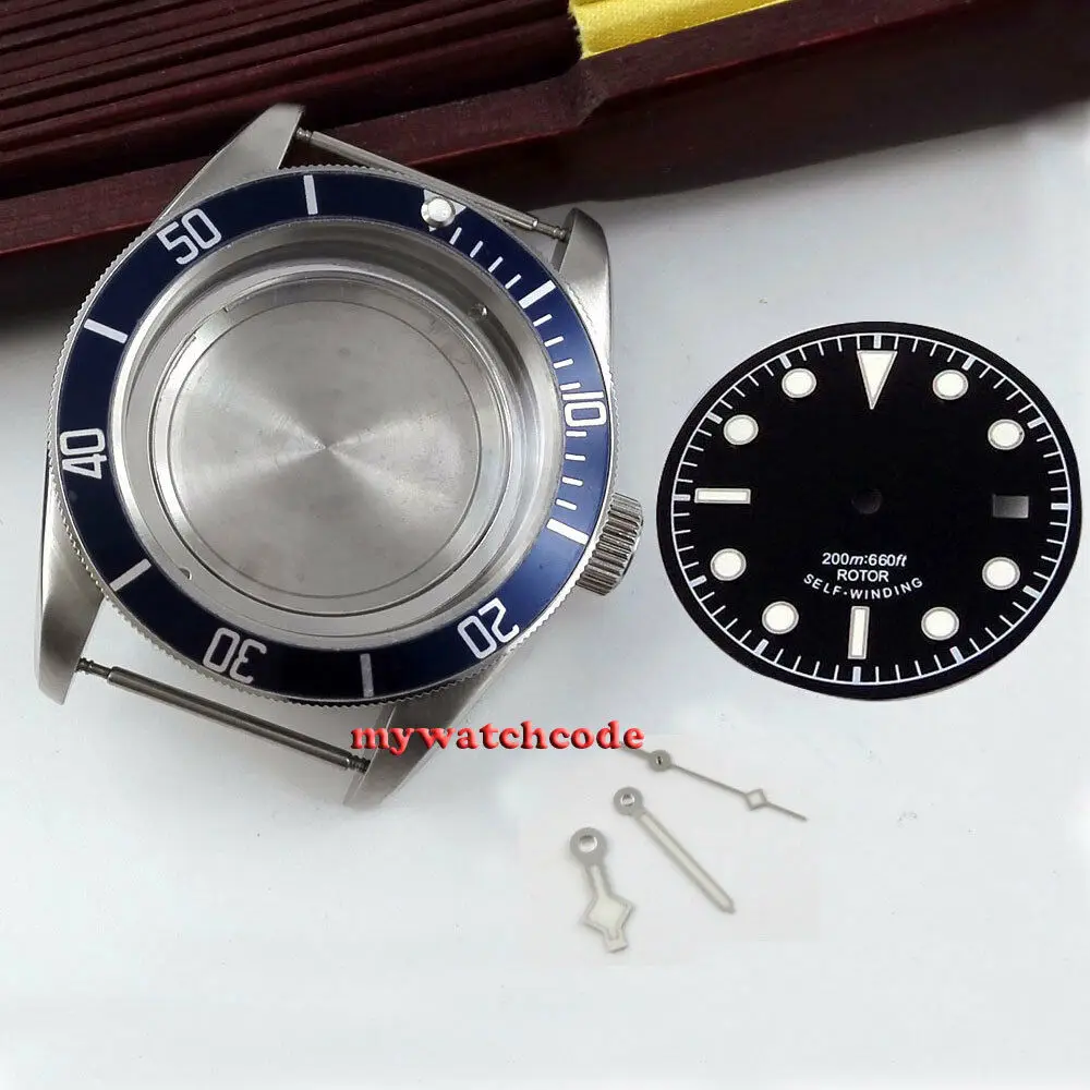 

41mm Sapphire Glass Watch A Set Of Case + Dial + Hand Fit ETA 2836 Miyota 8215 mingzhu 3804 NH35A NH36A MOVEMENT