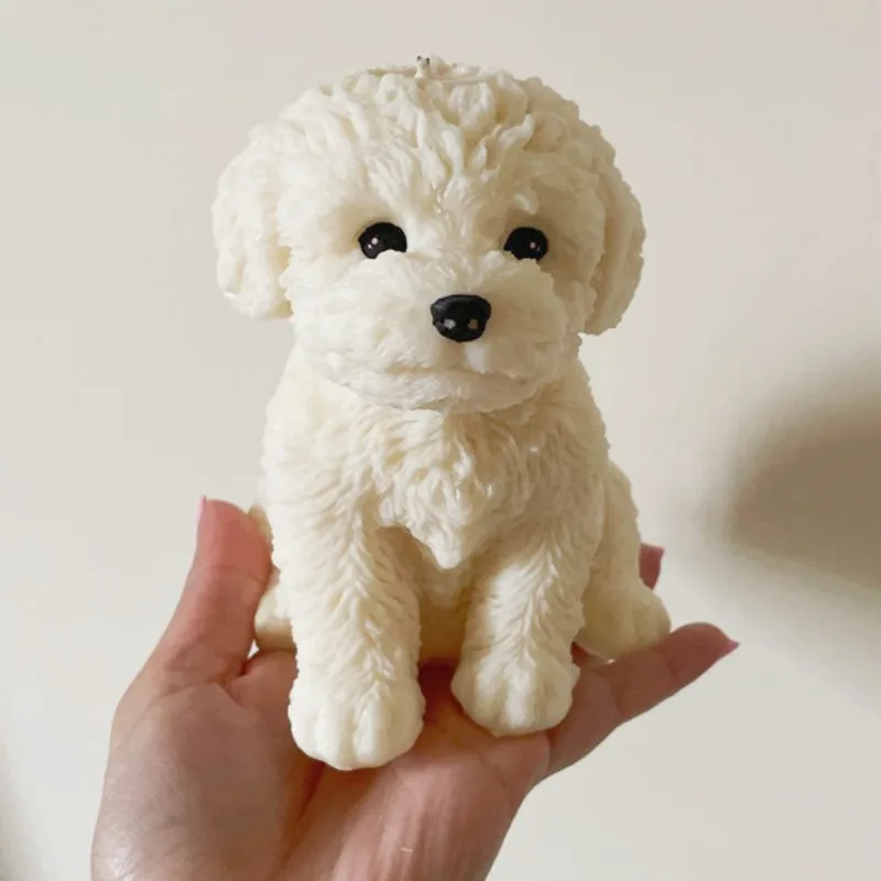 LargeDogCandleMoldAnimalTeddyPuppiesSoyWaxSiliconeMouldPuppy