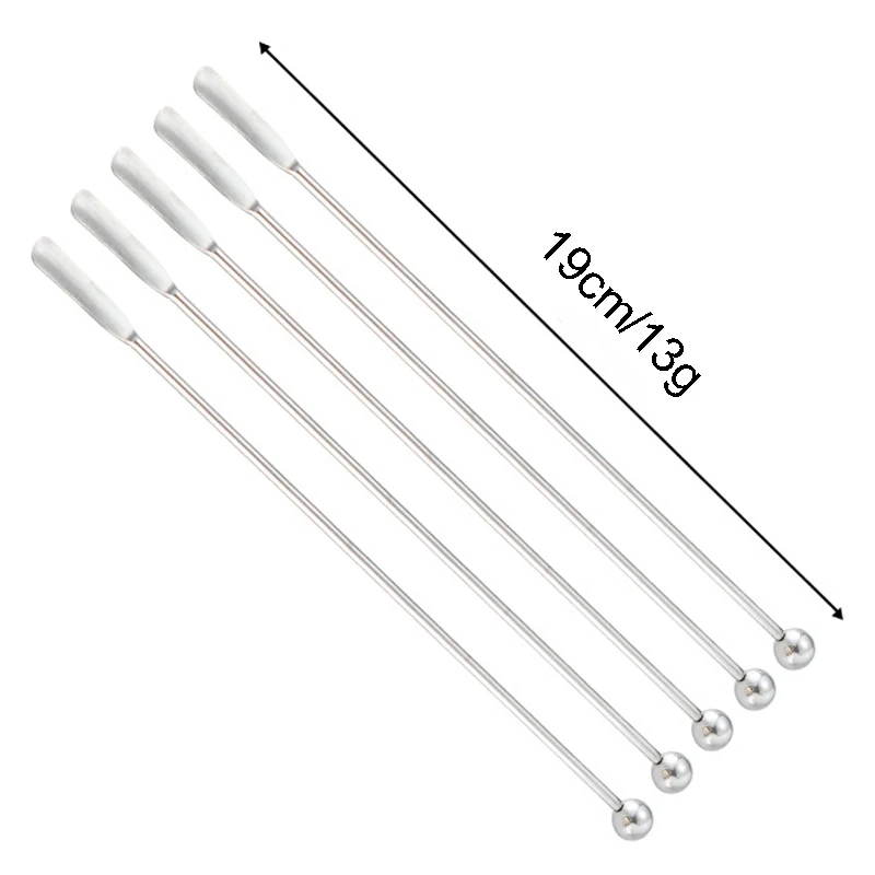 5Pcs Swizzle Sticks 19cm Fruit Sticks 304 Stainless Steel Cocktail Picks Toothpicks For Party Bar Juice Wine Kitchen Accessories