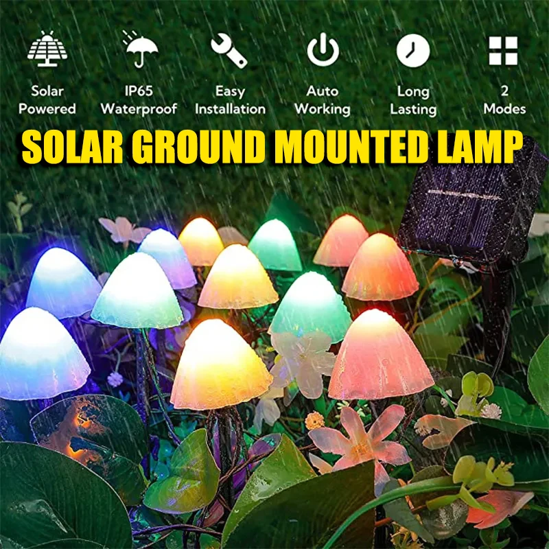 POTIVE 200 Luces LED Solares Impermeables Para Exteriores, Cuerda De Luces Solares De 66 Pies, Color Azul Con 8 Modos, Cuerda De Luces Azules Para Exteriores Para Decoración De Valla De