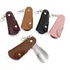 portable Spoon Shoehorn Keychain Travel Shoe Horn PU Leather Handle Grip Portable Pocket Shoehorns Shoe Extractor With Keychain 1