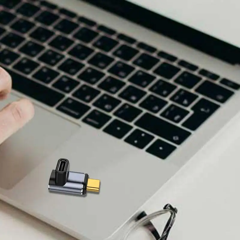 직각 엘보 마그네틱 C 타입 암-수 어댑터, USB C 마그네틱 충전기, 고속 충전 어댑터, USB4.1, 40Gbps, 8 k60 hz, 100w