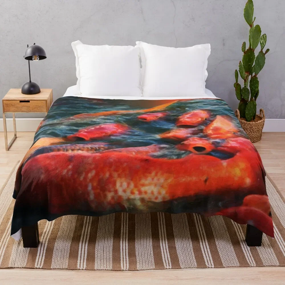 

Koi Fish Throw Blanket bed plaid Cute Blankets