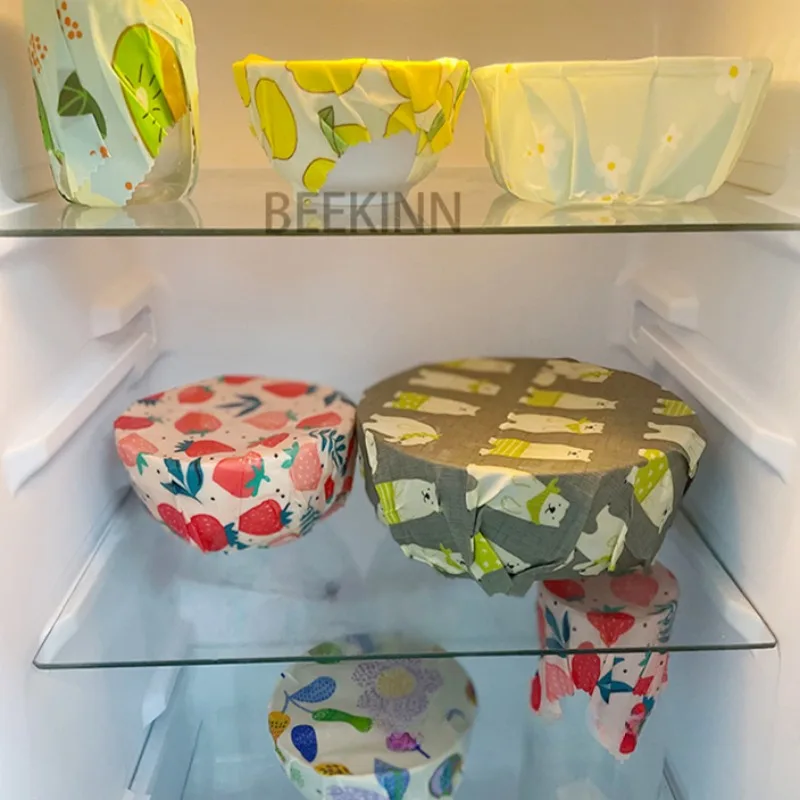 3PCS Set Reusable Organic Beeswax Food Wrap for Fresh Keeping and Eco Friendly Kitchen Plastic Packaging Paper Food Packaging 3