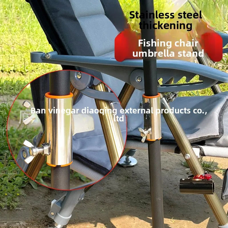 Stainless Steel Fishing Chair Umbrella Stand Adjustable Angle