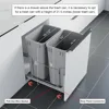 Bottom Mount Pull-Out Waste Container With Door Mounting Kit - Pull-Out Wire Basket-Grey 2 Waste Can-for 18" Frameles 4