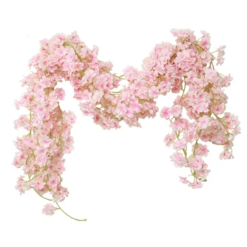 DociDaci 180CM Artificial Sakura Flowers Vine Wedding Garden Rose Arch Home Party Decoration Christmas Fake Silk Scrapbook Plant 1
