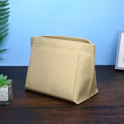 Felt Insert Bag for Handbag Organization and Support - Portable Travel Makeup Organizer and Liner (Beige)
