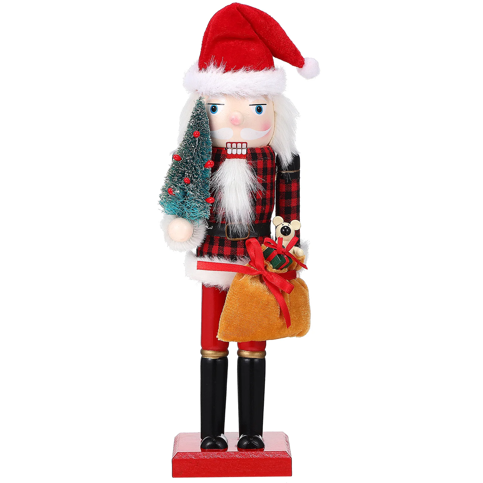 

36cm Wooden Santa Claus Nutcracker Ornament 1pcs Desktop Wooded Decoration Dining Table